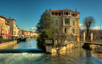 Картинка france города улицы площади набережные дома мостик канал франция река