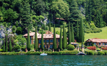 Картинка italy города пейзажи деревья здания кипарисы италия