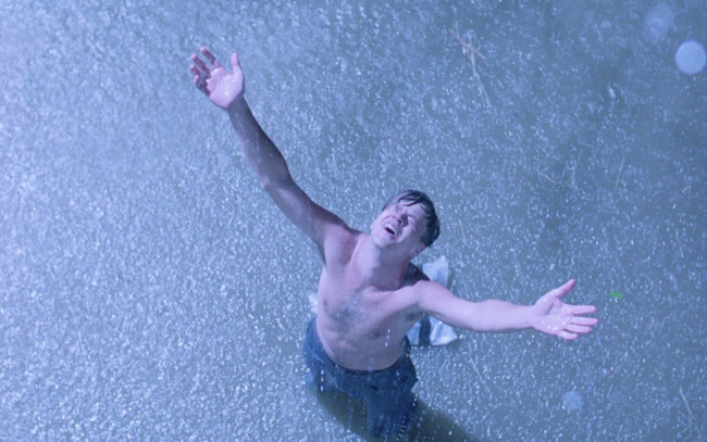 Обои картинки фото кино, фильмы, the, shawshank, redemption, человек, под, дождем