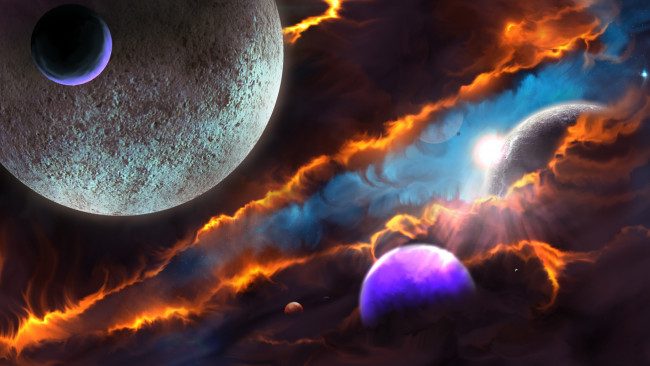 Обои картинки фото космос, арт, планеты