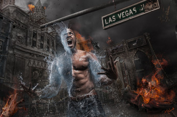 Картинка разное компьютерный дизайн парень вода огонь метаморфоз