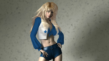 Картинка 3д графика people люди девушка шорты