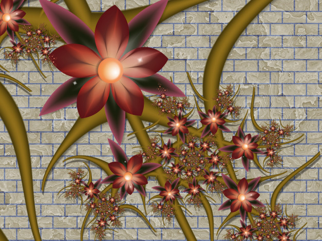 Обои картинки фото 3д, графика, flowers, цветы, фон, цвета, узор, лепестки