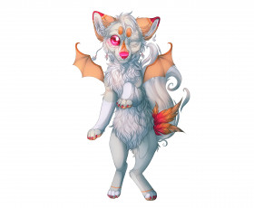 Картинка рисованные животные +сказочные +мифические животное белый фон крылья арт