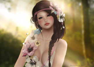 Картинка 3д+графика портрет+ portraits цветы