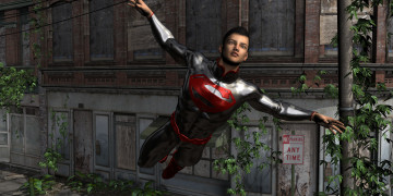 Картинка 3д+графика фантазия+ fantasy полет супермен