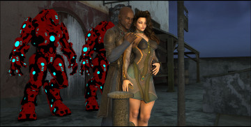 Картинка 3д+графика фантазия+ fantasy существа девушка мужчина