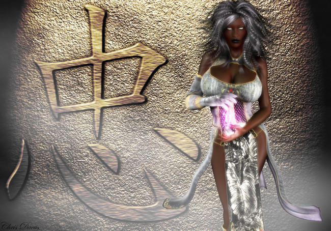 Обои картинки фото 3д графика, фантазия , fantasy, взгляд, девушка