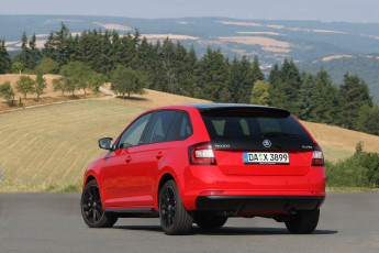 Картинка автомобили skoda 2014г красный monte carlo rapid spaceback