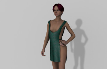 Картинка 3д+графика люди+ people девушка взгляд фон