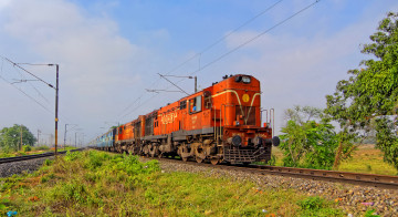 Картинка техника поезда железная дорога рельсы локомотив состав