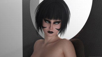 Картинка 3д+графика портрет+ portraits девушка взгляд фон