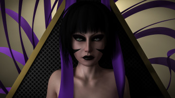 Картинка 3д+графика портрет+ portraits фон девушка взгляд