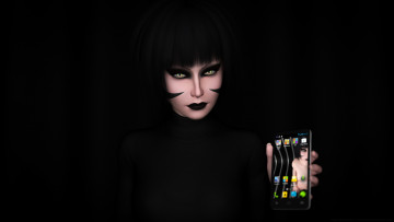 Картинка 3д+графика портрет+ portraits фон взгляд девушка