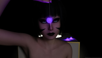 Картинка 3д+графика портрет+ portraits взгляд девушка шар фон