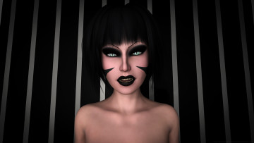 Картинка 3д+графика существа+ creatures девушка взгляд фон вампир