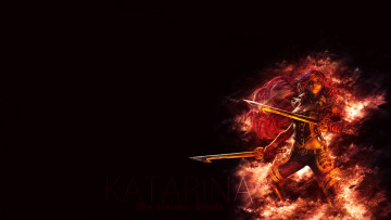 Картинка видео+игры league+of+legends взгляд девушка оружие фон katarina