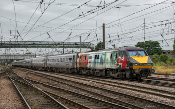 Картинка техника электровозы дорога железная локомотив состав рельсы