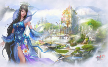 Картинка видео+игры jade+dynasty mist mountains warrior fantasy game wallpapers china east perfect world mmorpg sky clouds chinese beauty мосты дворцы туман пейзаж девушка восток китай красавица jade dynasty нефритовая династия