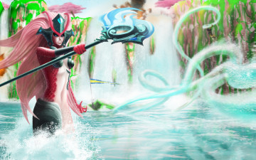 Картинка видео+игры league+of+legends девушка шест взгляд фон nami