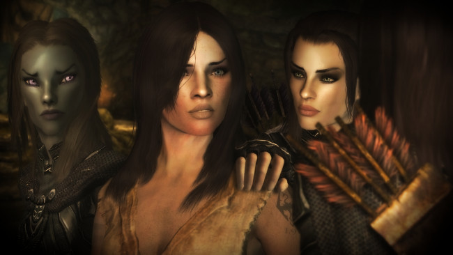 Обои картинки фото 3д графика, портрет , portraits, взгляд, девушки, фон