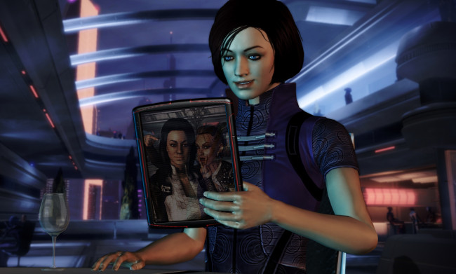 Обои картинки фото видео игры, star wars, девушка, взгляд, фон, улыбка