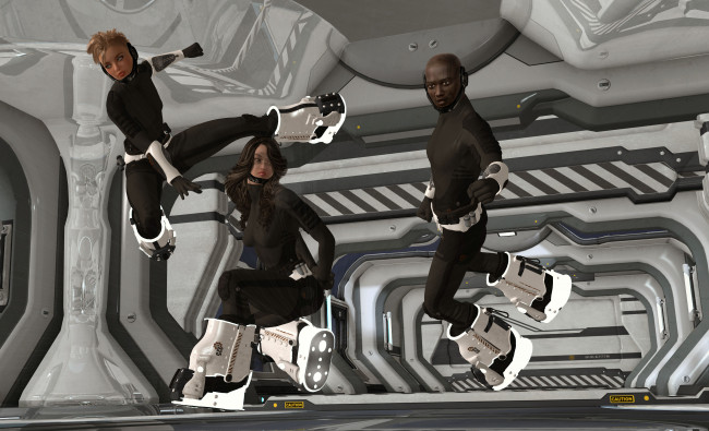 Обои картинки фото 3д графика, фантазия , fantasy, позы, мужчина, фон, взгляд, девушки