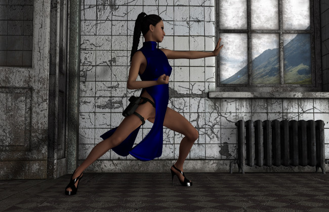 Обои картинки фото 3д графика, люди , people, девушка, взгляд, фон, поза