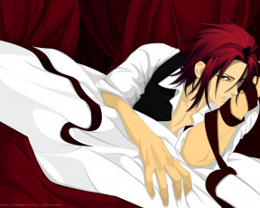 Картинка аниме hakuoki парень взгляд фон