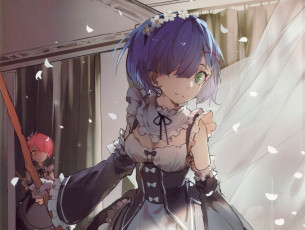 Картинка аниме re +zero+kara+hajimeru+isekai+seikatsu рем рам