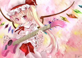 Картинка аниме touhou девушка взгляд фон