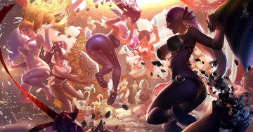 Картинка видео+игры league+of+legends девушки janna nidalee riven diana ahri zyra soraka akali vi evelynn