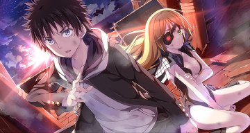 Картинка аниме toaru+majutsu+no+index девушка парень