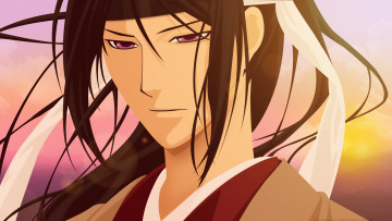 Картинка аниме hakuoki парень взгляд фон