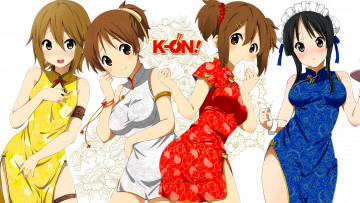 Картинка аниме k-on девушки взгляд фон