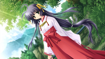 Картинка kagura+douchuuki аниме unknown +другое девушка взгляд фон