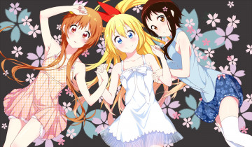 Картинка аниме nisekoi взгляд девушки фон