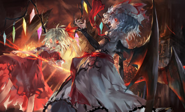 Картинка аниме touhou avamone remilia scarlet flandre