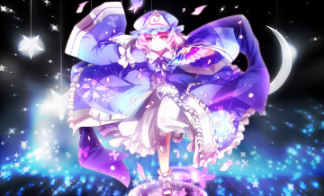 Картинка аниме touhou девушка взгляд фон