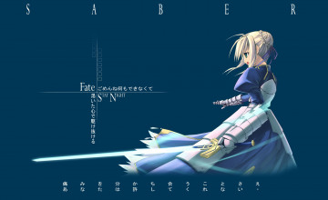 Картинка аниме fate stay+night фон взгляд девушка