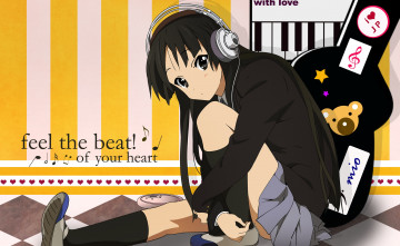 Картинка аниме k-on взгляд фон девушка