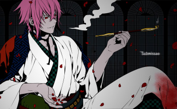 Картинка аниме hakuoki парень взгляд фон