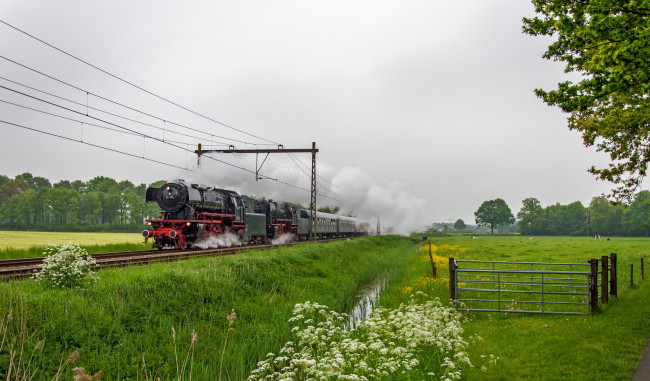 Обои картинки фото техника, паровозы, рельсы, паровоз
