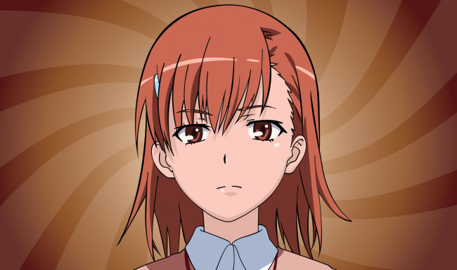 Обои картинки фото to aru kagaku no railgun, аниме, девушка, взгляд, фон