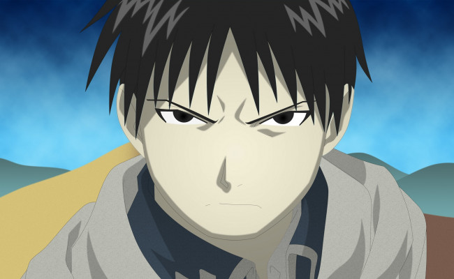 Обои картинки фото аниме, fullmetal alchemist, фон, взгляд, парень