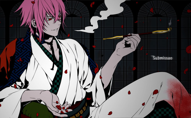 Обои картинки фото аниме, hakuoki, парень, взгляд, фон