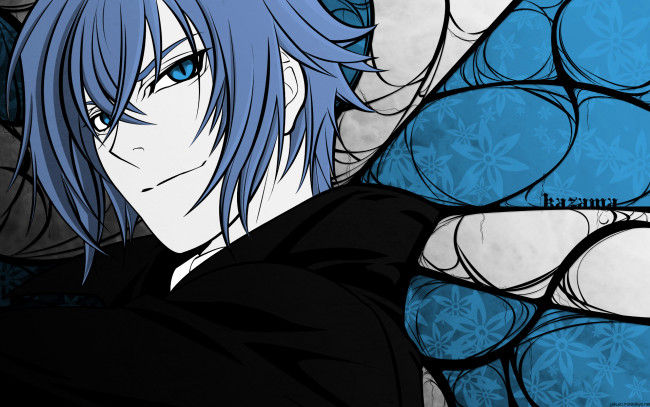 Обои картинки фото аниме, hakuoki, парень, взгляд, фон