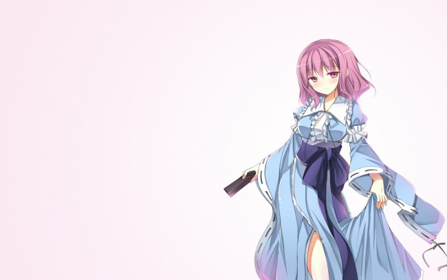 Обои картинки фото аниме, touhou, девушка, взгляд, фон