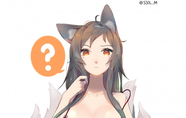 Обои картинки фото аниме, животные,  существа, девушка