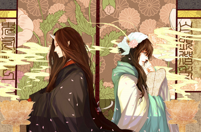 Обои картинки фото аниме, hoozuki no reitetsu, парни, демоны